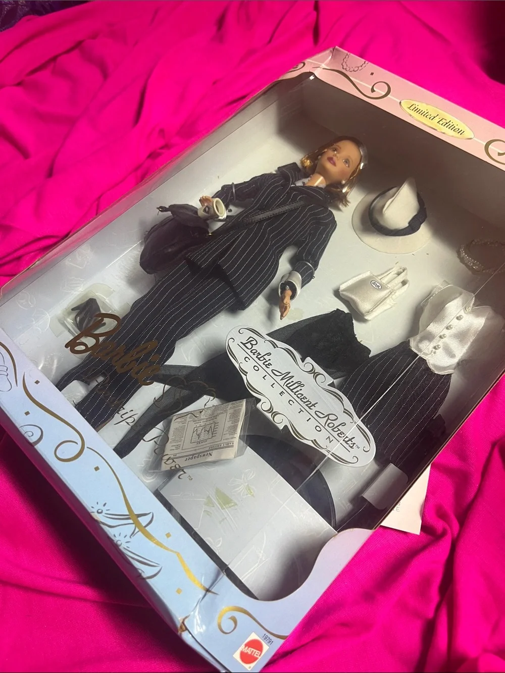 NRFB 1997 Barbie Millicent Roberts Pinstripe Power Suit Doll